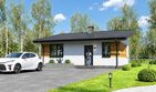 Projekt domu letniskowego Planujdom 037 ABP1101 - parterowy dom o powierzchni 40,01 m², dach jednospadowy, koszt budowy 96 024 zł - ujęcie frontu