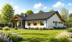 Projekt domu Planujdom 039 - parterowy dom o powierzchni 129,81 m², dach dwuspadowy - ujęcie 4