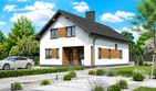 Projekt domu Planujdom 042 - parterowy z poddaszem dom o powierzchni 197,29 m², dach dwuspadowy, koszt budowy 414 309 zł - ujęcie frontu