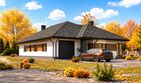 Projekt domu Planujdom 046 - parterowy dom o powierzchni 164,42 m², dach kopertowy, koszt budowy 520 000 zł - ujęcie frontu