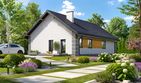 Projekt domu Planujdom 050 - parterowy dom o powierzchni 113,92 m², dach dwuspadowy, koszt budowy 333 000 zł - ujęcie frontu