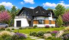 Projekt domu Planujdom 052 - parterowy z poddaszem dom o powierzchni 223,78 m², dach namiotowy, koszt budowy 611 000 zł - ujęcie frontu