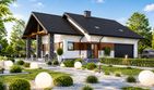 Projekt domu Planujdom 061 - parterowy z poddaszem dom o powierzchni 172,29 m², dach dwuspadowy, koszt budowy 466 000 zł - ujęcie frontu