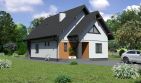 Projekt domu Planujdom 077 - parterowy z poddaszem dom o powierzchni 127,50 m², dach dwuspadowy, koszt budowy 340 000 zł - ujęcie frontu