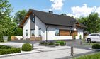 Projekt domu Planujdom 081 - parterowy dom o powierzchni 95,31 m², dach dwuspadowy, koszt budowy 273 000 zł - ujęcie frontu