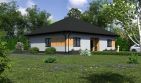 Projekt domu Planujdom 091 ver2 - parterowy dom o powierzchni 130,83 m², dach kopertowy, koszt budowy 349 000 zł - ujęcie frontu