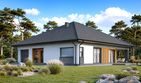 Projekt domu Planujdom 102 - parterowy dom o powierzchni 183,03 m², dach kopertowy, koszt budowy 537 000 zł - ujęcie frontu