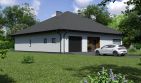 Projekt domu Planujdom 102 - parterowy dom o powierzchni 183,03 m², dach kopertowy, koszt budowy 500 000 zł - ujęcie frontu