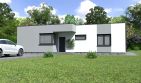 Projekt domu Planujdom 112 - parterowy dom o powierzchni 121,44 m², dach płaski, koszt budowy 324 000 zł - ujęcie frontu