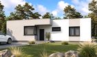 Projekt domu Planujdom 112 - parterowy dom o powierzchni 121,44 m², dach płaski, koszt budowy 348 000 zł - ujęcie frontu