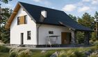 Projekt domu Planujdom 117 ver2 - parterowy z poddaszem dom o powierzchni 113,44 m², dach dwuspadowy - ujęcie 2