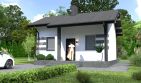 Projekt domu letniskowego Planujdom 119 - parterowy dom o powierzchni 28,01 m², dach dwuspadowy, koszt budowy 67 224 zł - ujęcie frontu