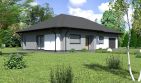 Projekt domu Planujdom 133 - parterowy dom o powierzchni 106,93 m², dach kopertowy, koszt budowy 302 000 zł - ujęcie frontu