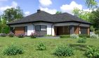 Projekt domu Planujdom 145 - parterowy dom o powierzchni 114,10 m², dach kopertowy, koszt budowy 331 000 zł - ujęcie frontu