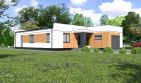 Projekt domu Planujdom 152 - parterowy dom o powierzchni 101,87 m², dach płaski, koszt budowy 287 000 zł - ujęcie frontu