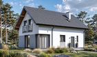 Projekt domu Planujdom 167 - parterowy z poddaszem dom o powierzchni 121,66 m², dach dwuspadowy, koszt budowy 314 000 zł - ujęcie frontu