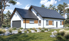 Projekt domu Planujdom 175 - parterowy dom o powierzchni 83,80 m², dach dwuspadowy, koszt budowy 250 000 zł - ujęcie frontu