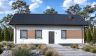 Projekt domu Planujdom 179 - parterowy dom o powierzchni 67,04 m², dach dwuspadowy, koszt budowy 183 000 zł - ujęcie frontu