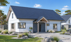 Projekt domu Planujdom 213 - parterowy dom o powierzchni 126,72 m², dach dwuspadowy, koszt budowy 362 000 zł - ujęcie frontu