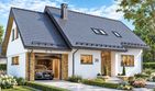 Projekt domu BW-36 wariant 18 z zad. tarasem - parterowy z poddaszem dom o powierzchni 99,60 m², dach dwuspadowy - ujęcie 3