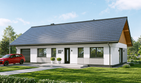 Projekt domu Tani w budowie 3 - parterowy dom o powierzchni 105,09 m², dach dwuspadowy, koszt budowy 333 000 zł - ujęcie frontu