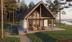 Projekt domu Mazury 3 - murowany - parterowy z poddaszem dom o powierzchni 74,97 m², dach dwuspadowy, koszt budowy 205 000 zł - ujęcie frontu
