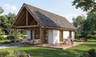 Projekt domu Mazury 3 - murowany - parterowy z poddaszem dom o powierzchni 74,97 m², dach dwuspadowy - ujęcie 3