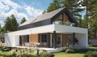 Projekt domu NewHouse 753 G2 w1 - parterowy z poddaszem dom o powierzchni 102,49 m², dach dwuspadowy, koszt budowy 317 000 zł - ujęcie frontu