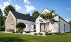 Projekt domu House 42 - parterowy dom o powierzchni 181,96 m², dach dwuspadowy, koszt budowy 571 000 zł - ujęcie frontu
