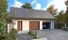 Projekt garażu G18 - parterowy dom o powierzchni 56,72 m², dach dwuspadowy - ujęcie frontu