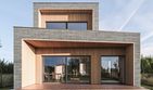 Projekt domu House x13 - z pełnym piętrem dom o powierzchni 180,47 m², dach płaski, koszt budowy 528 000 zł - ujęcie frontu