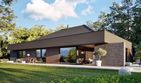 Projekt domu EX 22 G2 (wersja A) energo plus - parterowy dom o powierzchni 147,61 m², dach kopertowy, koszt budowy 477 000 zł - ujęcie frontu