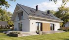Projekt domu Fila 2 - parterowy z poddaszem dom o powierzchni 137,68 m², dach dwuspadowy - ujęcie 2