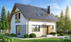 Projekt domu Dolce - parterowy z poddaszem dom o powierzchni 99,44 m², dach dwuspadowy, koszt budowy 259 000 zł - ujęcie frontu