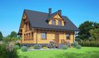 Projekt domu Olchowa dw 9 - parterowy z poddaszem dom o powierzchni 131,83 m², dach dwuspadowy - ujęcie frontu