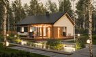Projekt domu w Zaciszu Komfort + - parterowy dom o powierzchni 80 m², dach dwuspadowy, koszt budowy 214 000 zł - ujęcie frontu