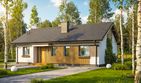 Projekt domu w Zaciszu Komfort + - parterowy dom o powierzchni 80 m², dach dwuspadowy - ujęcie 3