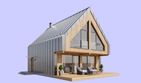 Projekt domu L-302 Weranda - parterowy z poddaszem dom o powierzchni 92,74 m², dach dwuspadowy - ujęcie 3