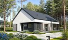 Projekt domu EG-109 wariant III - parterowy dom o powierzchni 97,63 m², dach dwuspadowy, koszt budowy 327 000 zł - ujęcie frontu