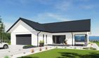 Projekt domu N55-G2 - parterowy dom o powierzchni 118,87 m², dach dwuspadowy - ujęcie 2