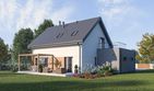 Projekt domu D460 - parterowy z poddaszem dom o powierzchni 118,22 m², dach dwuspadowy - ujęcie 2