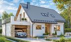Projekt domu BW-36 wariant 18 z tarasem nad garażem - parterowy z poddaszem dom o powierzchni 99,60 m², dach dwuspadowy, koszt budowy 259 000 zł - ujęcie frontu