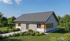 Projekt domu Małgorzata - parterowy dom o powierzchni 123,02 m², dach dwuspadowy, koszt budowy 332 000 zł - ujęcie frontu
