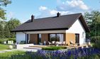 Projekt domu Mini 4 w. IV ENERGO - parterowy dom o powierzchni 100,06 m², dach dwuspadowy, koszt budowy 312 000 zł - ujęcie frontu