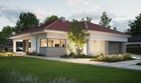 Projekt domu NewHouse 767 red - parterowy dom o powierzchni 139,12 m², dach namiotowy - ujęcie 2