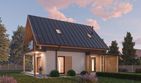 Projekt domu D458 - parterowy z poddaszem dom o powierzchni 77,18 m², dach dwuspadowy - ujęcie 3