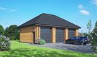 Projekt budynku gospodarczego bg-23 - parterowy dom o powierzchni 105,89 m², dach kopertowy - ujęcie frontu