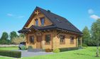 Projekt domu Gryfice małe 6 dw - parterowy z poddaszem dom o powierzchni 71,29 m², dach dwuspadowy - ujęcie frontu