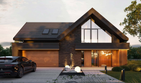 Projekt domu HomeKoncept 166 G2 wariant 02 - parterowy z poddaszem dom o powierzchni 168,84 m², dach dwuspadowy, koszt budowy 525 000 zł - ujęcie frontu