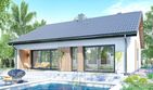 Projekt domu APS 353 wariant 3 - parterowy dom o powierzchni 100 m², dach dwuspadowy - ujęcie 2